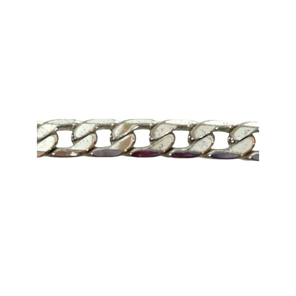 Unisex Stainless Steel Bracelet Flat Curb Cuban Chain 8.25” x 8mm Lobster Claw - Picture 7 of 10